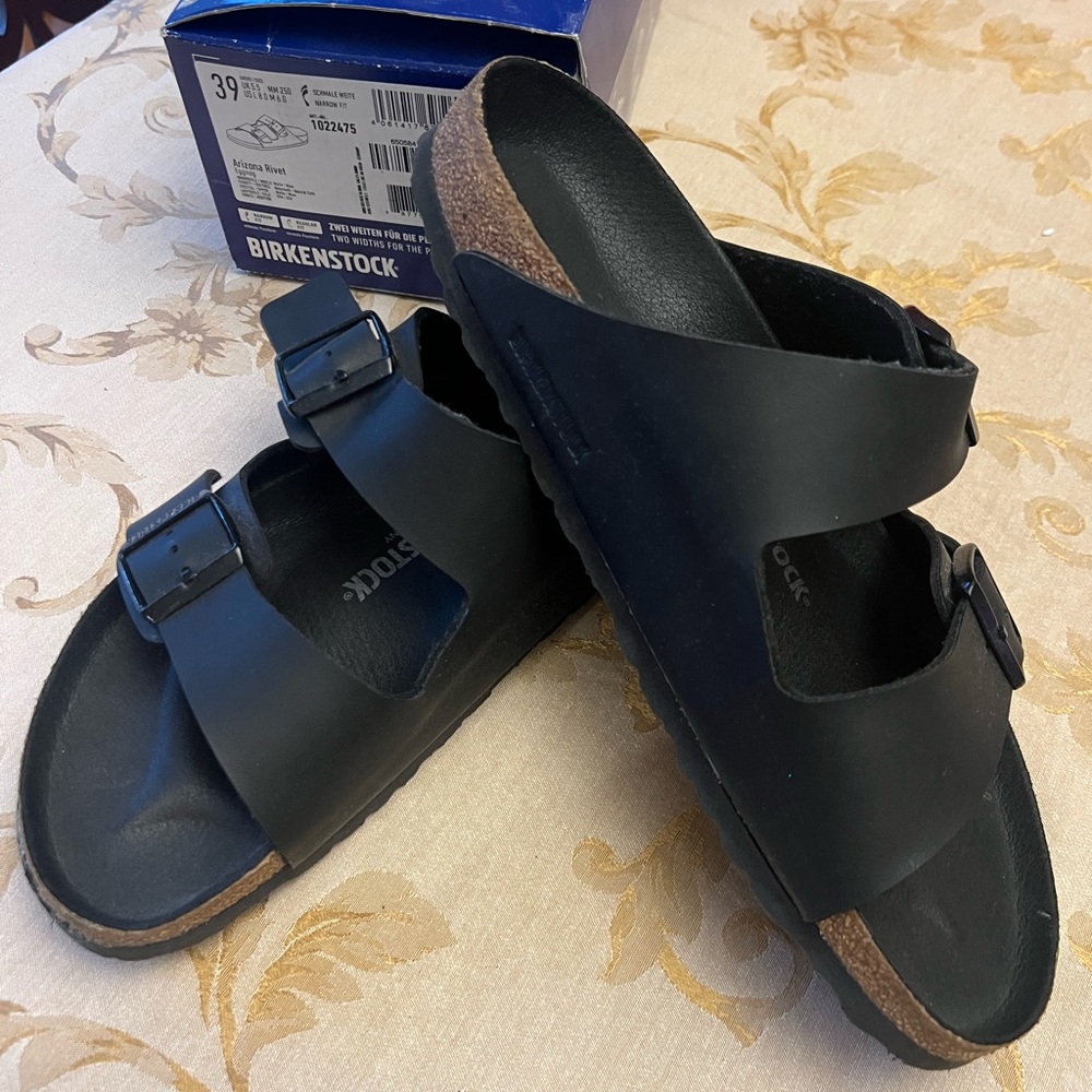 Birkenstock Arizona Rivets - Mens Size 44 Black (Mens 11-11.5)